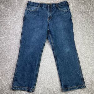 Duluth Flex Ballroom Jeans Mens 37X27.5 Blue Straight Relaxed Mid-Rise Dark Wash